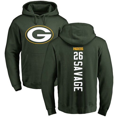 Men Green Bay Packers Green #26 Savage Darnell Backer Nike NFL Pullover Hoodie Sweatshirts->nfl t-shirts->Sports Accessory
